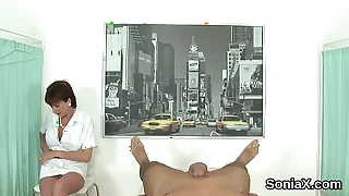 Unbecoming british mature lady sonia exposes the brush gigantic balloons