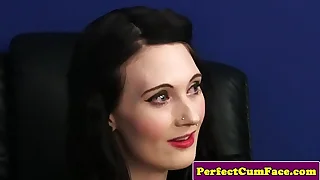 UK milf sucks doctor cock before facial